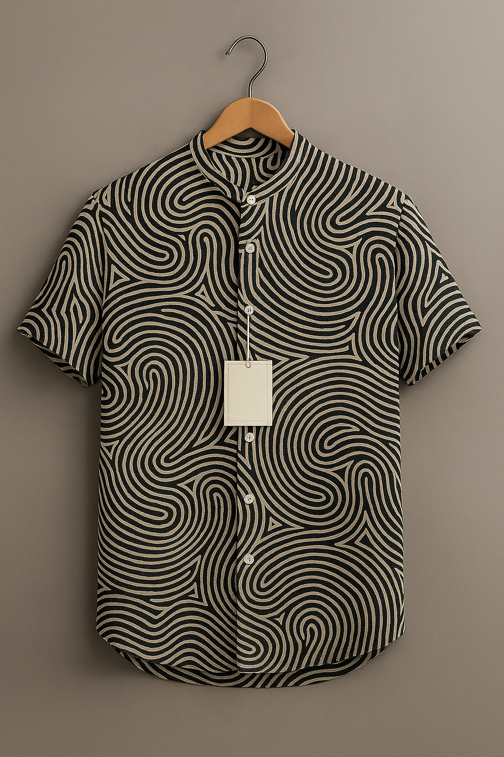 Men's Trendy Geometric Swirl Design Summer Shirt