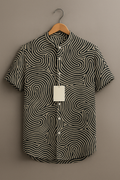 Men's Trendy Geometric Swirl Design Summer Shirt