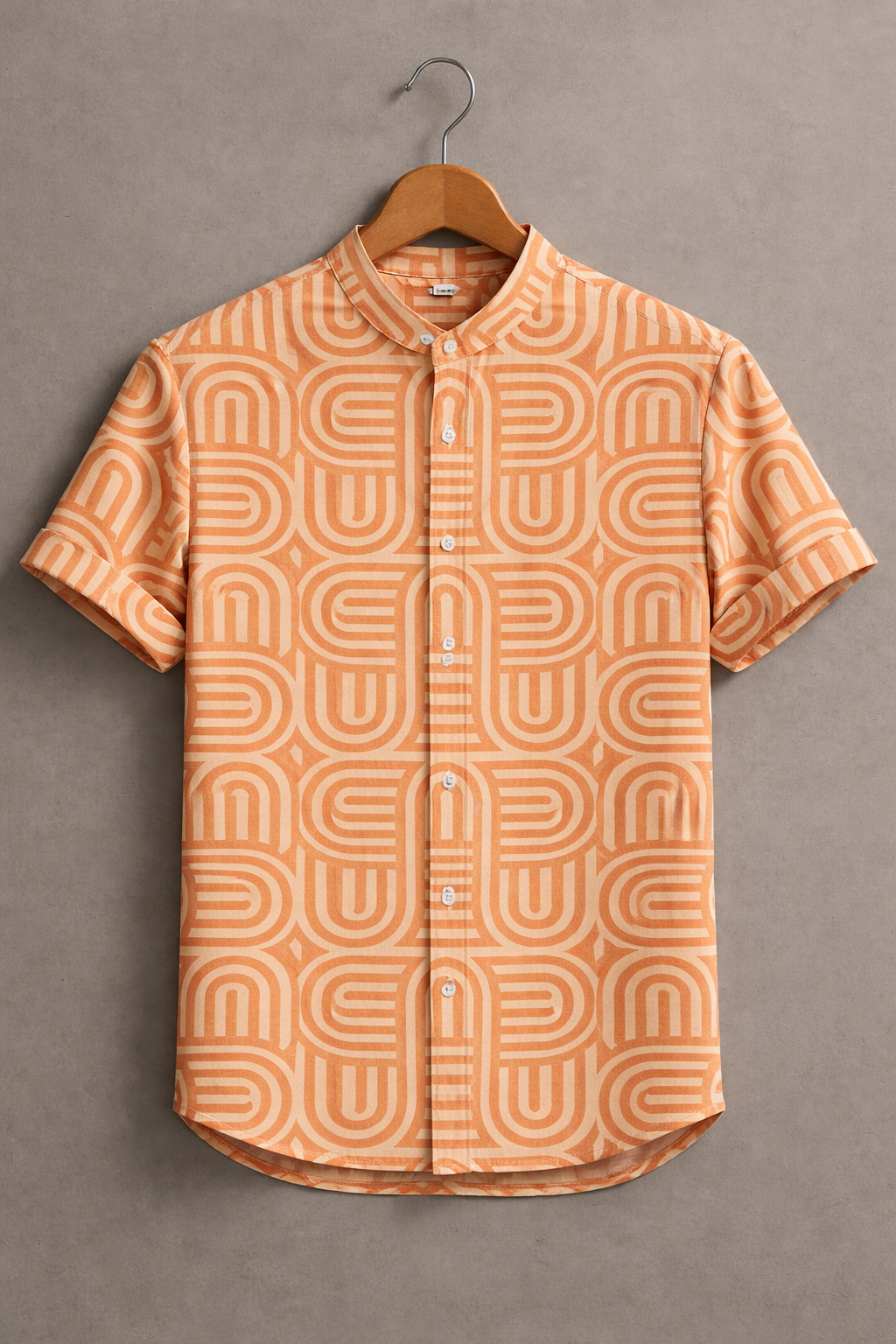 Mid-Century Style Geometric Pattern Shirt