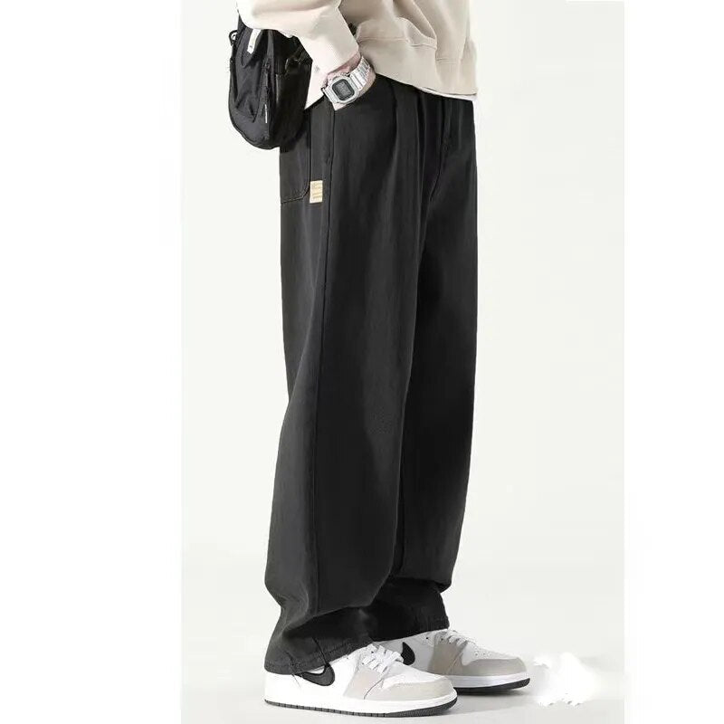 Cotton Wide Leg Man Streetwear Pants ( Pack of 2)
