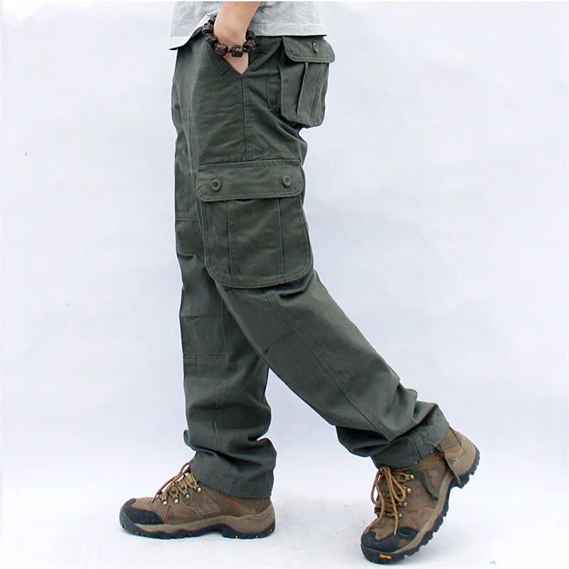 Multi-Pocket Baggy Casual Cotton Army Slacks Pants(PACK OF 2)