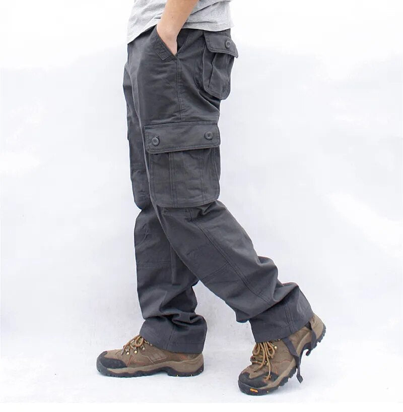 Multi-Pocket Baggy Casual Cotton Army Slacks Pants(PACK OF 2)