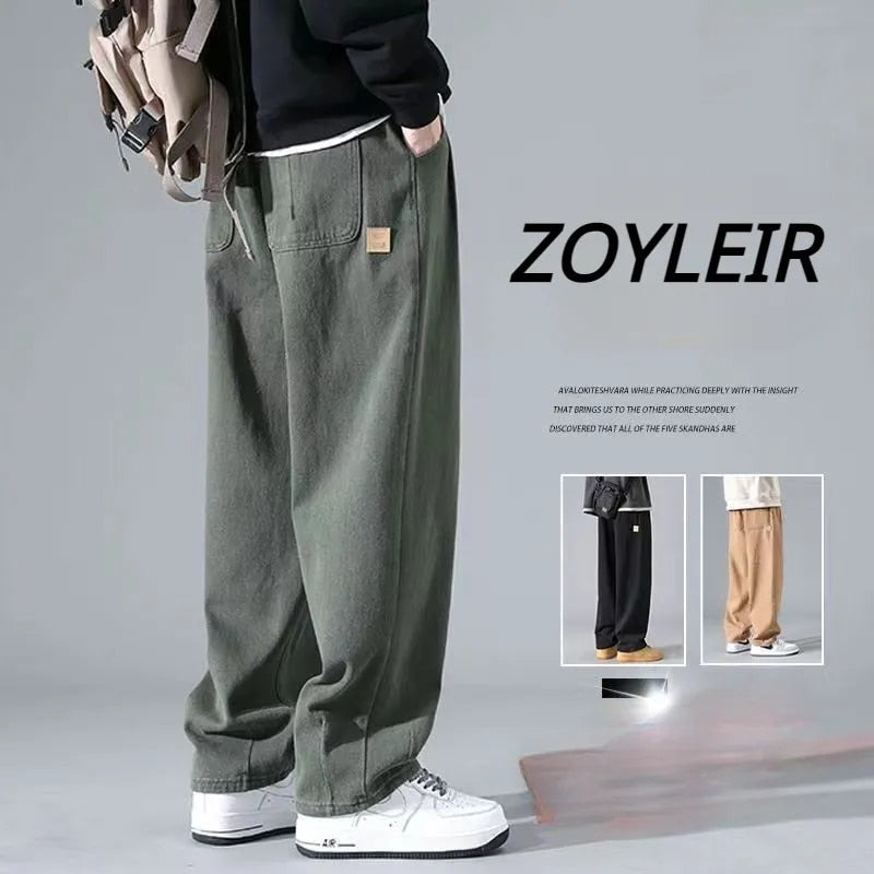Cotton Wide Leg Man Streetwear Pants ( Pack of 2)