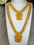 1 Gram Gold Plated Matte Finish Haram Necklace Combo for Women – Traditional Bridal Jewellery