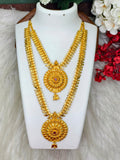 1 Gram Gold Plated Matte Finish Haram Necklace Combo for Women – Traditional Bridal Jewellery