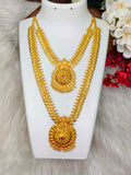 1 Gram Gold Plated Matte Finish Haram Necklace Combo for Women – Traditional Bridal Jewellery
