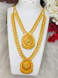 1 Gram Gold Plated Matte Finish Haram Necklace Combo for Women – Traditional Bridal Jeweller