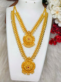 1 Gram Gold Plated Matte Finish Haram Necklace Combo for Women – Traditional Bridal Jewellery