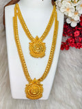 1 Gram Gold Plated Matte Finish Haram Necklace Combo for Women – Traditional Bridal Jewellery