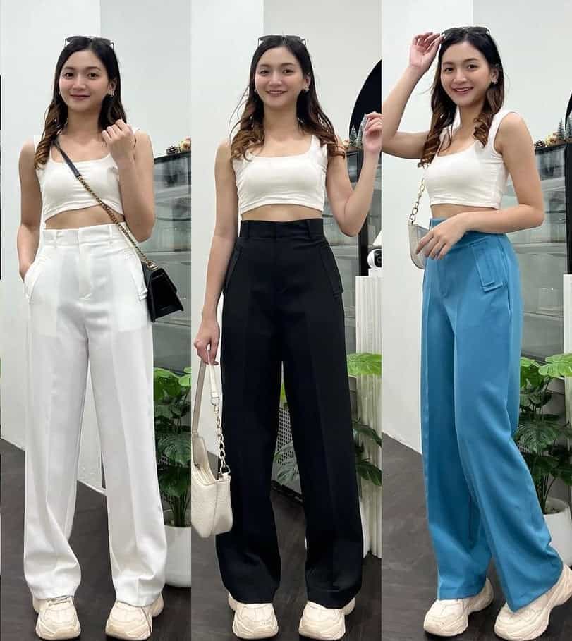 SALE LIVE !! 🔥🚀 (PACK - 3) Straight-leg pants with horizontal pockets made of ruby